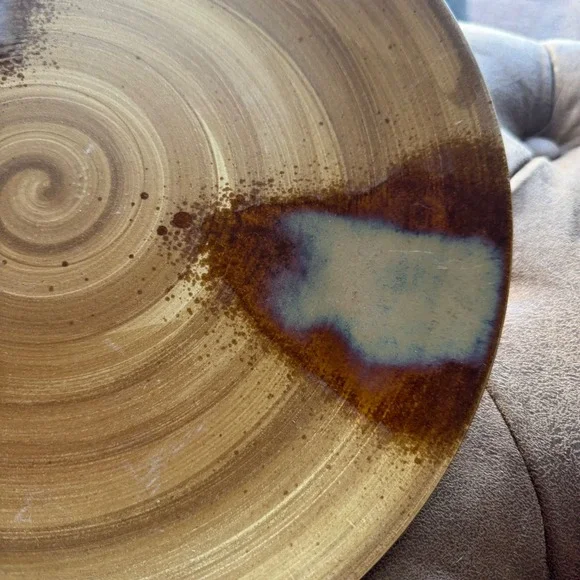 Sango Splash 4951 Serving Chop Plate 12" Brown Drip Glaze Stoneware Discontinued - Picture 3 of 7